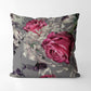 Grey & Pink Rose  - Square Cushion