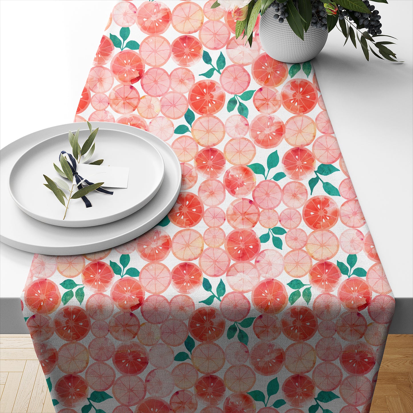 Summer Fruit Oranges Table Runner