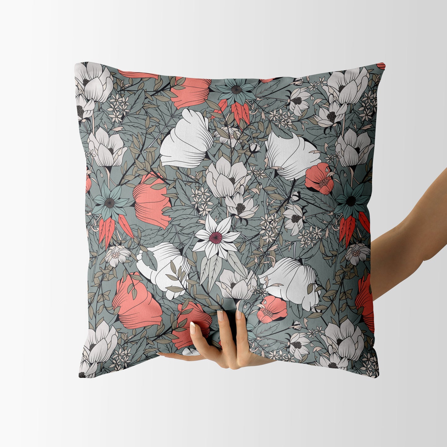 Hand Drawn Flowers 2 - Square Cushion