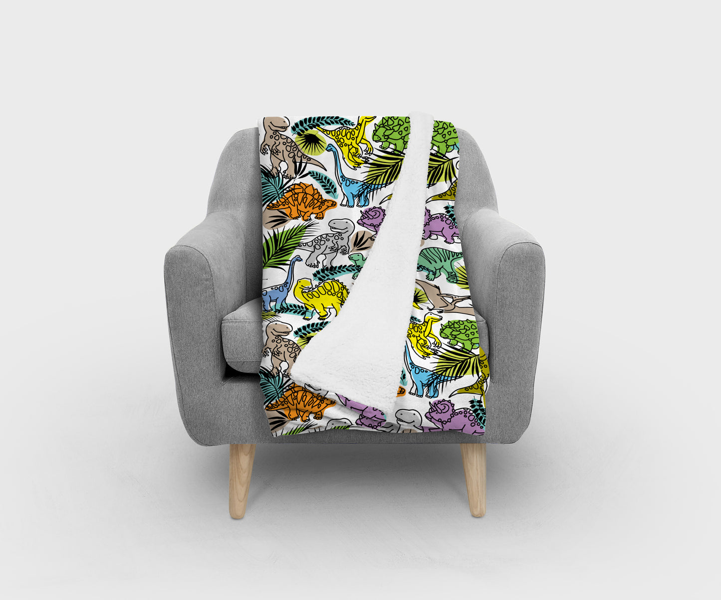 Cartoon Dinosaur Pattern Bed Blanket Kids