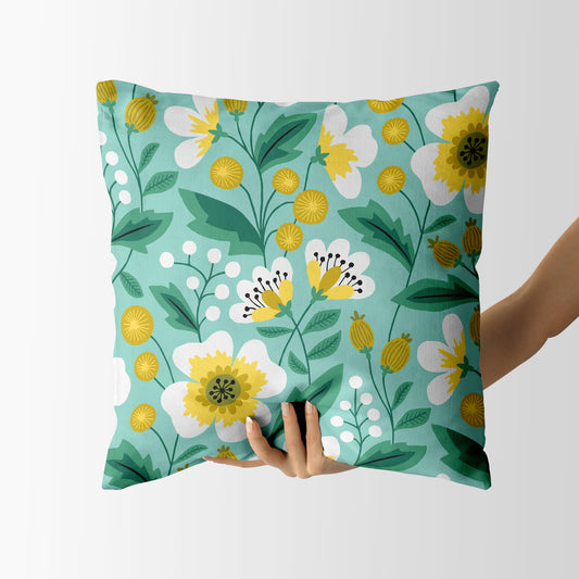 Colorful spring flowers Square Cushion