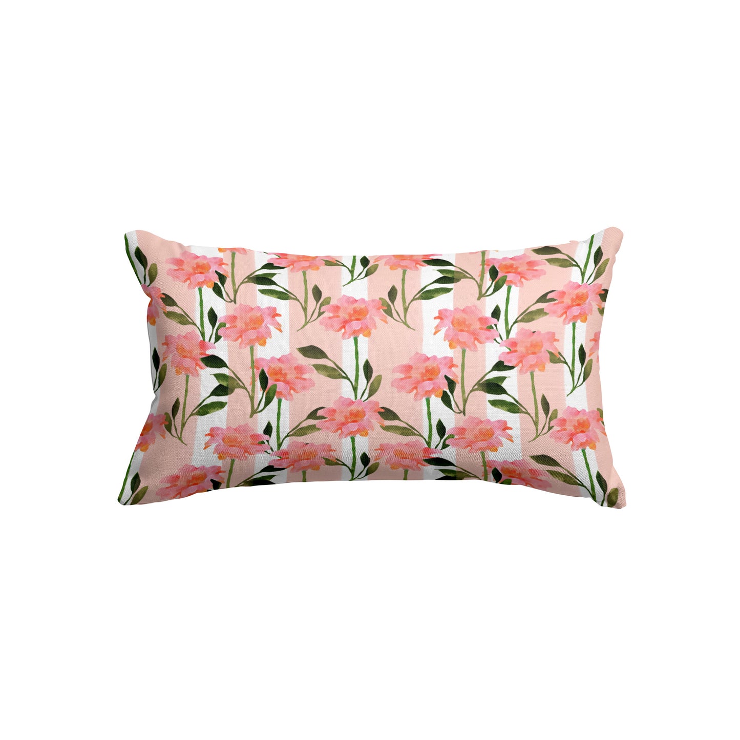 Watercolor Peachy Floral Pattern - Rectangle Cushion