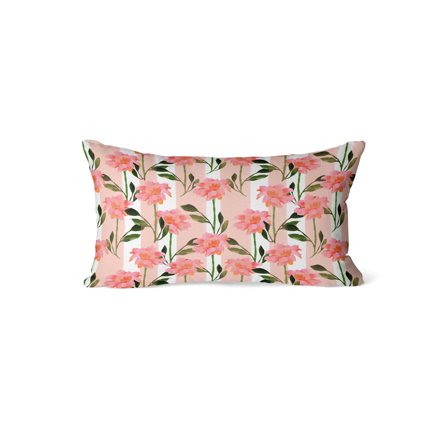 Watercolor Peachy Floral Pattern - Rectangle Cushion