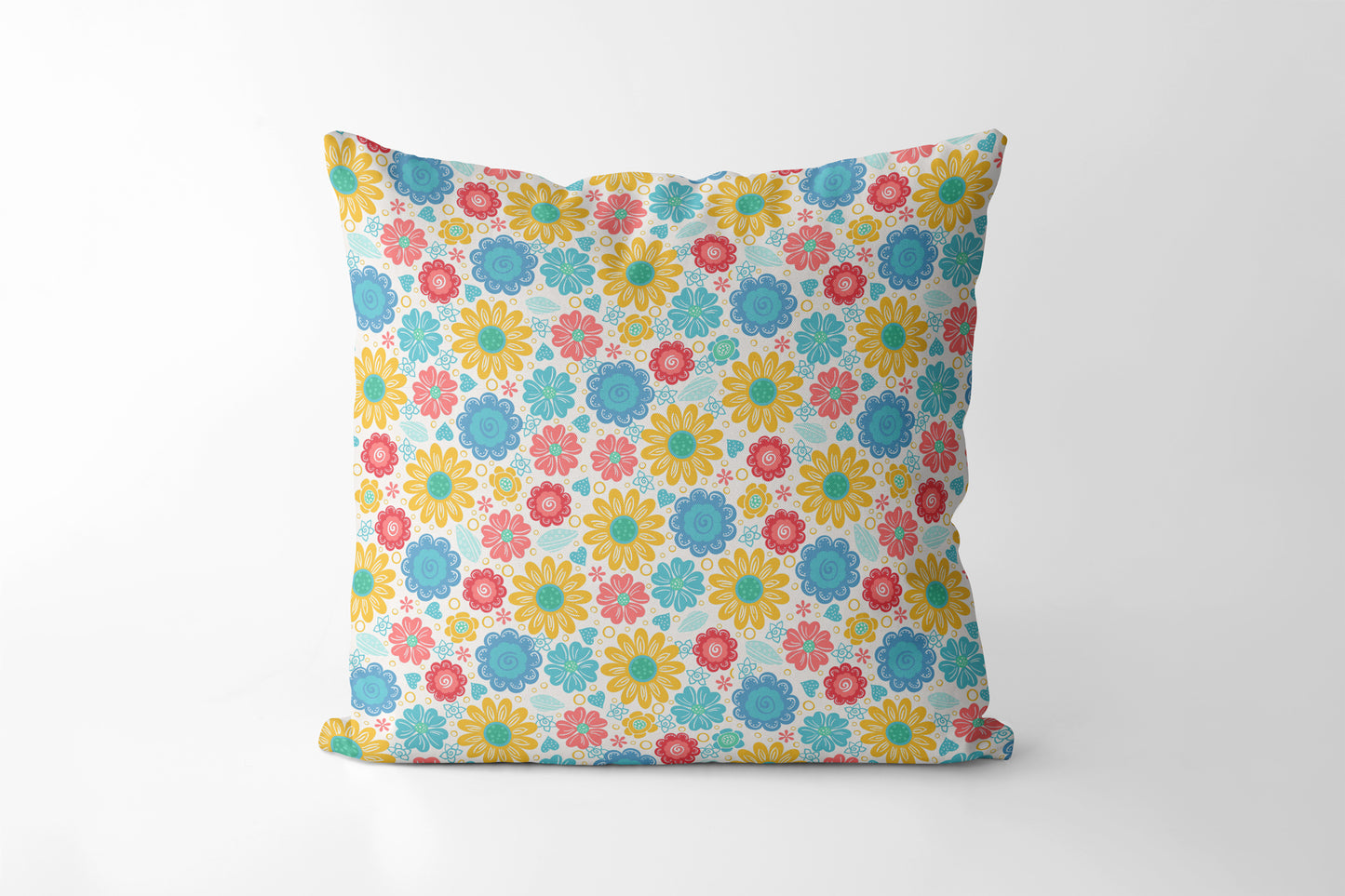 Whimsical Modern Flowers - Square Cushion