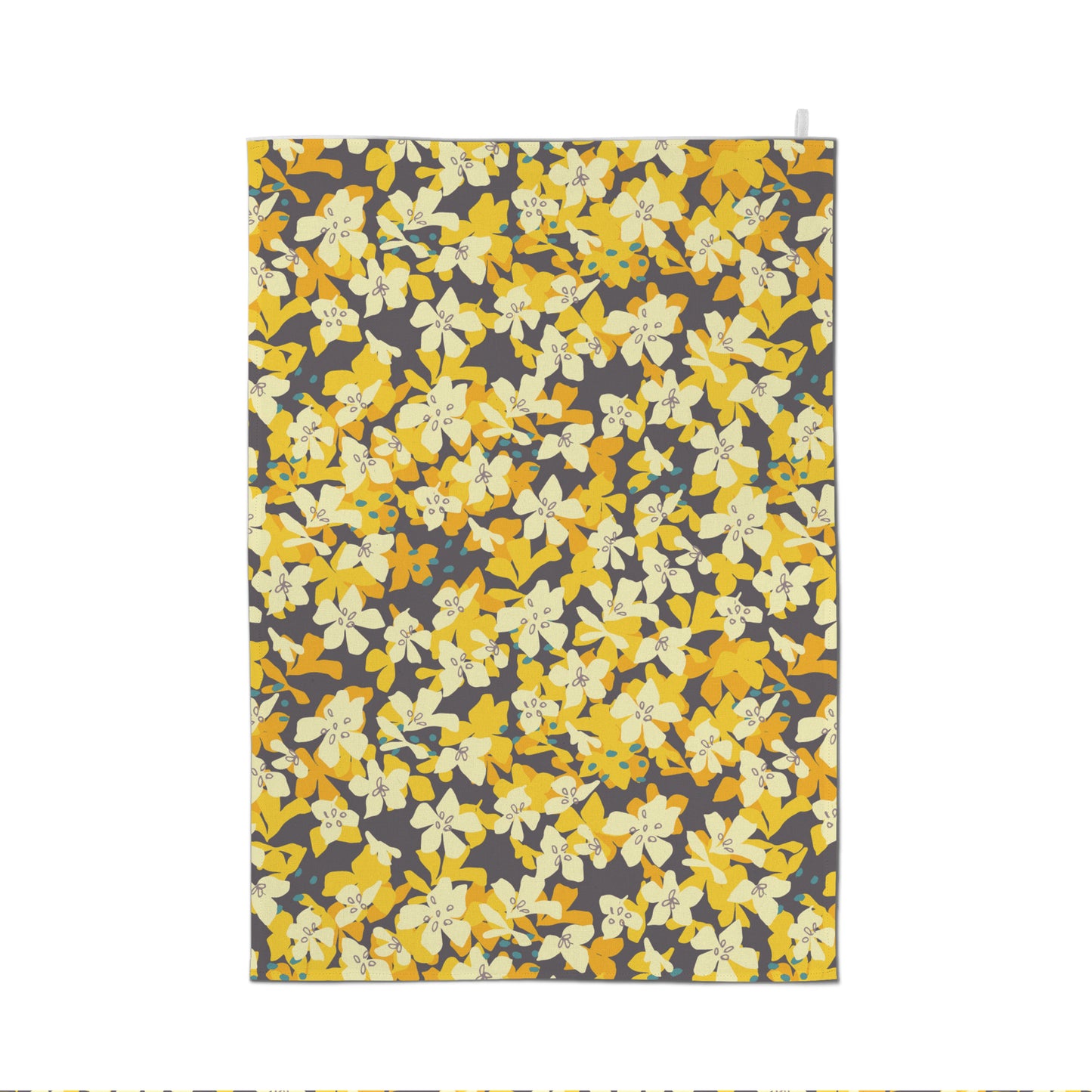 Grey Spring Blossom - Tea Towel