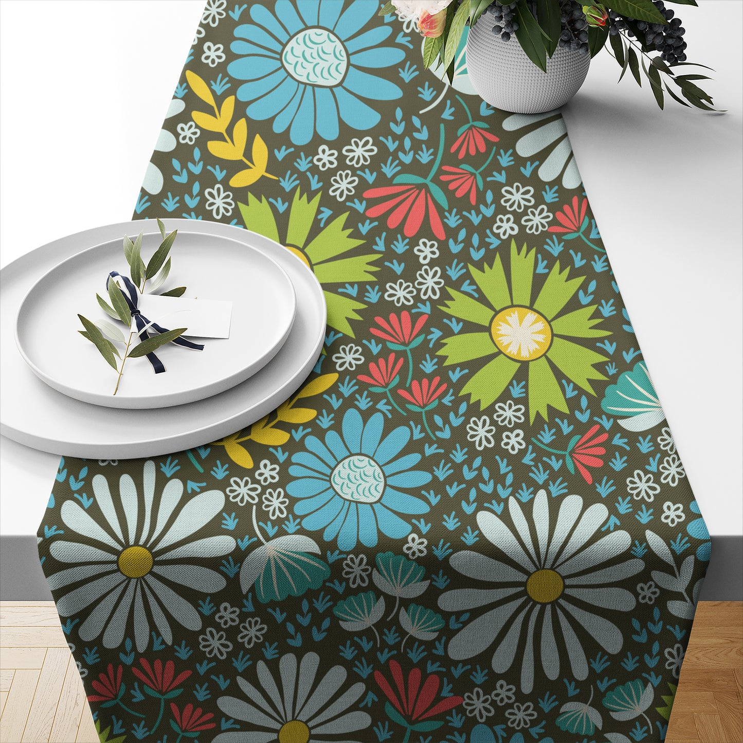 Geometric Flowers- Table Runner