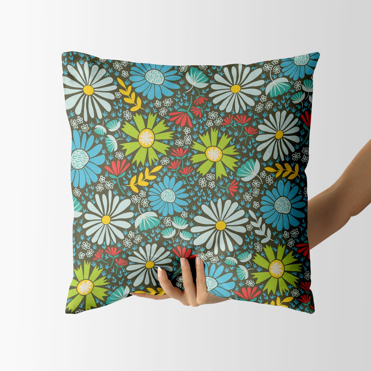 Geometric Floral - Square Cushion