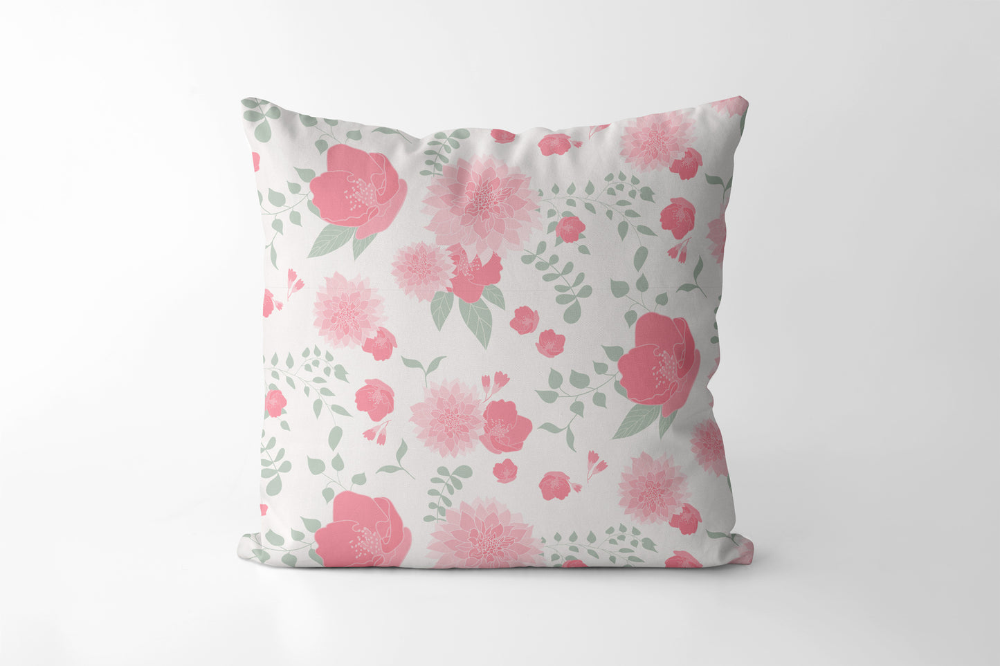 Dahlias and Spring Flowers- Square Cushion