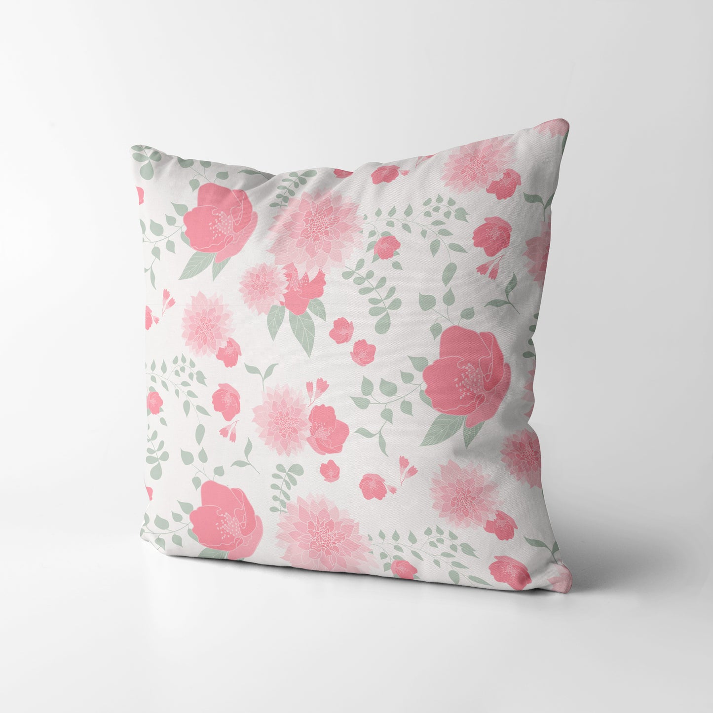 Dahlias and Spring Flowers- Square Cushion