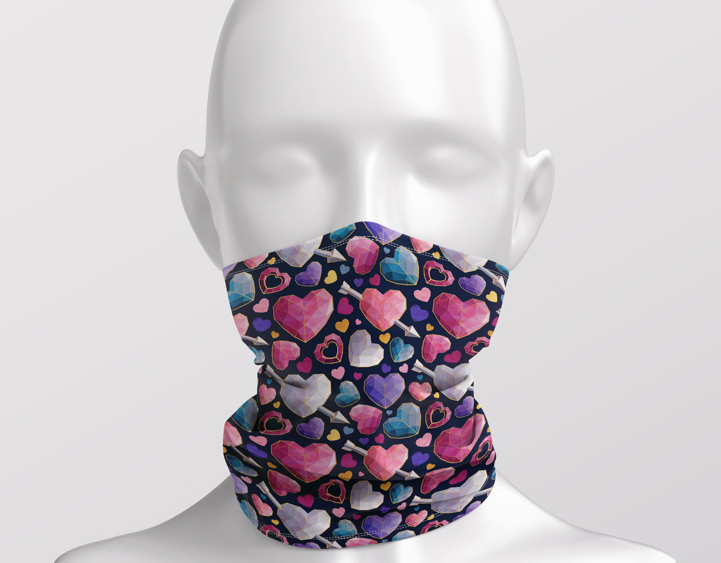 Geometric hearts - Adult Snood