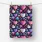 Geometric hearts - Tea Towel