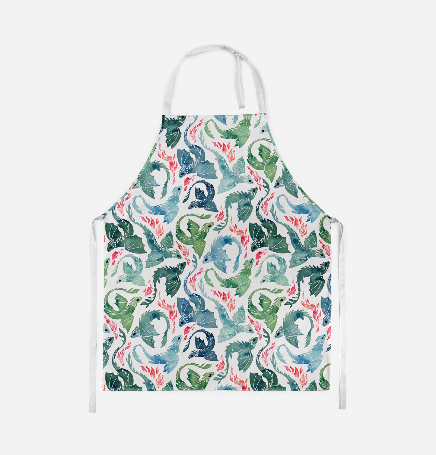 Dragon Fire Blue and Green Kids Apron