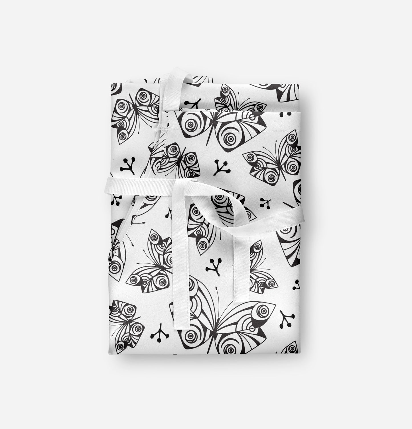 Black and White Butterflies - Adult Apron
