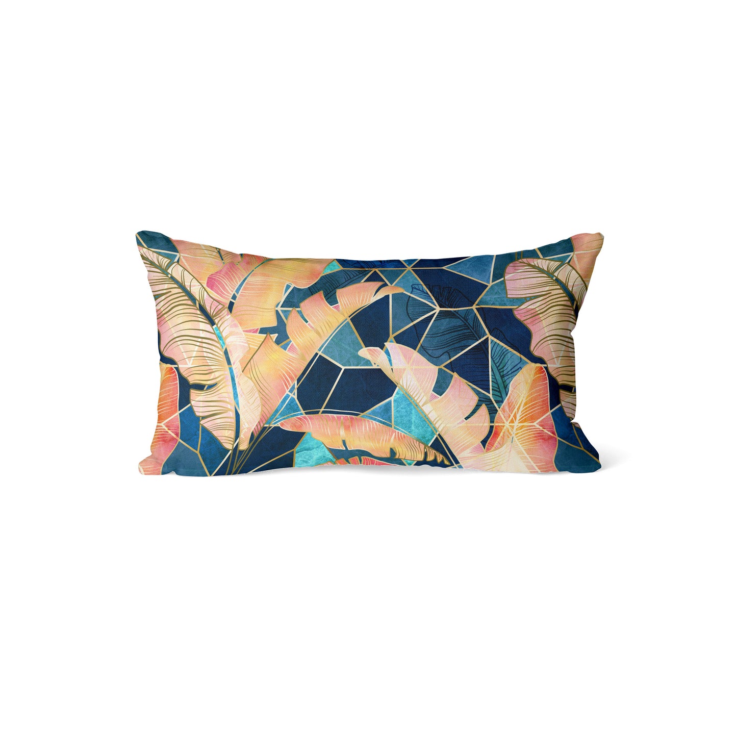 Marbled Tropical Sunset Rectangle Cushion