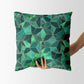 Emerald and Copper Reflections Square Cushion