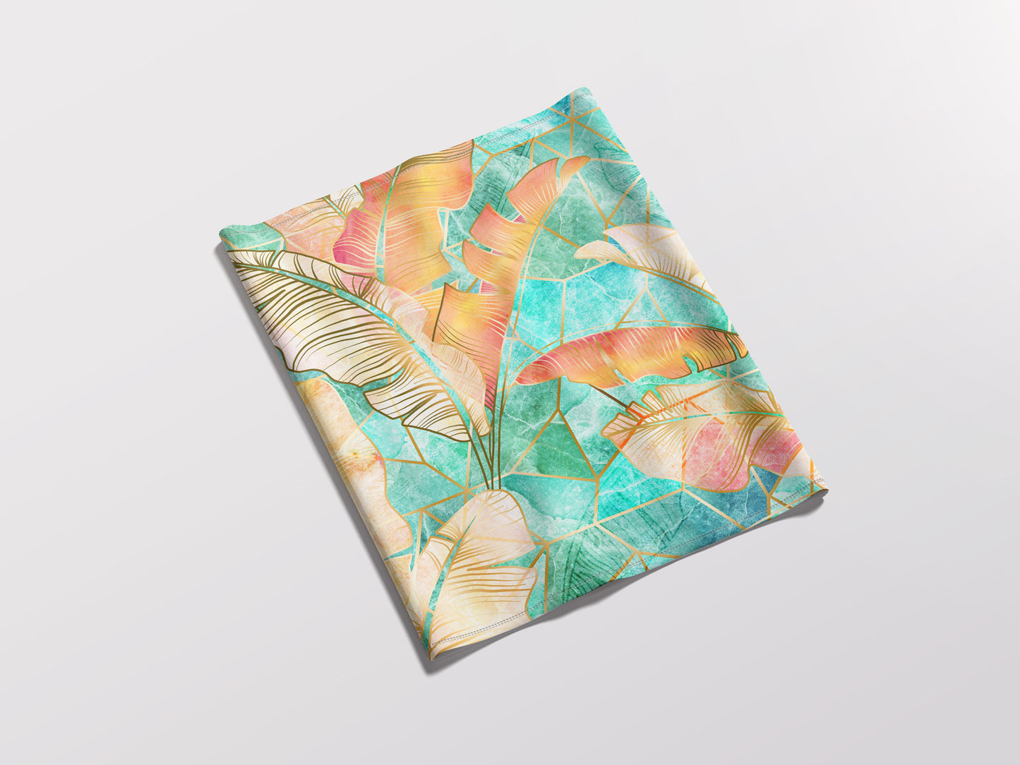 Marbled Tropical Sunset in Gilded Topaz- Adult Snood