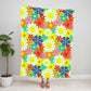 Retro Hippie Flowers Floral Pattern Blanket