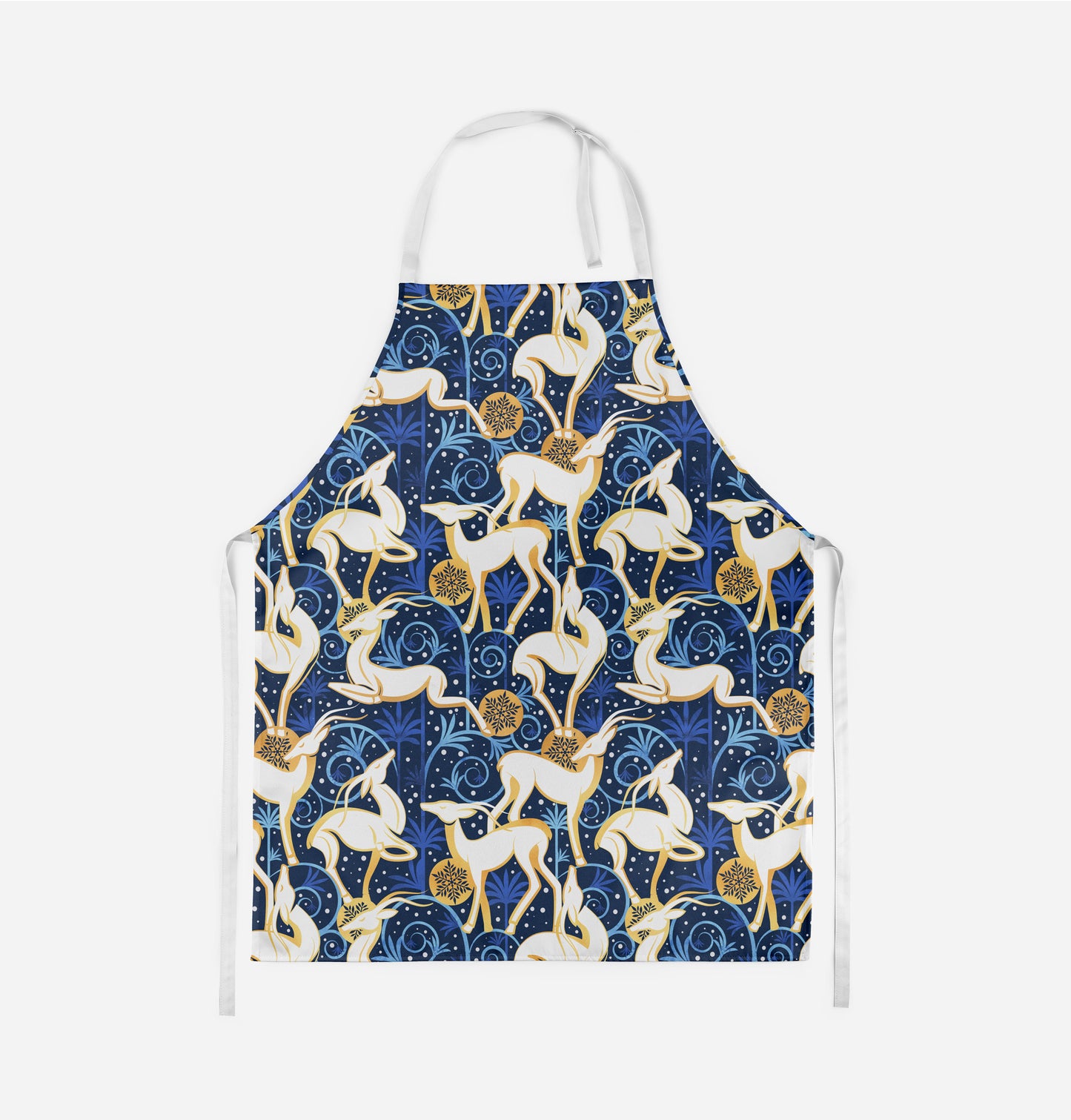 Deco Gazelles Garden Christmas Blue Adult Apron