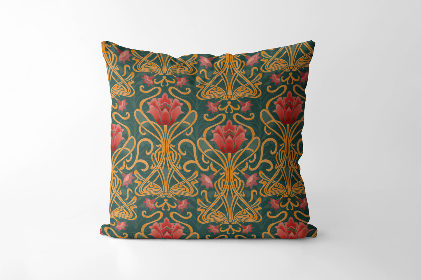 Art Nouveau flowers Square Cushion