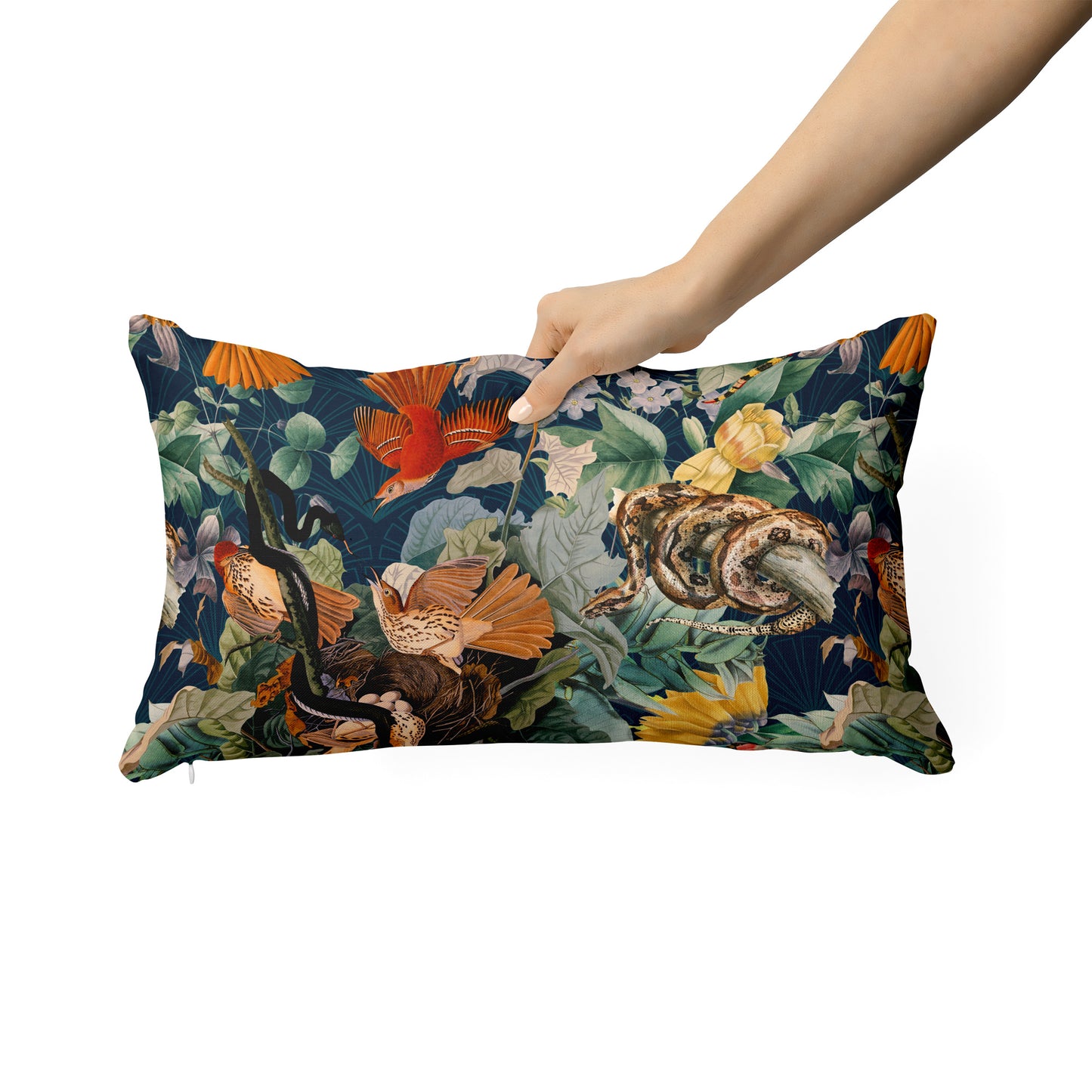 Birds and Snakes Rectangle Cushion