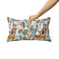 Cat and Floral Pattern III Rectangle Cushion