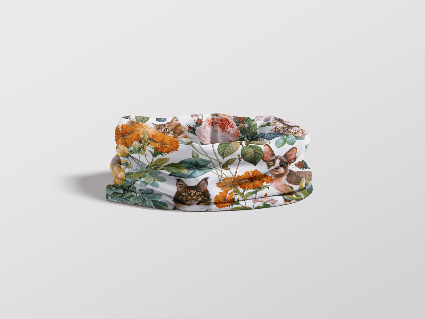 Cat and Floral Pattern III - Adult Snood