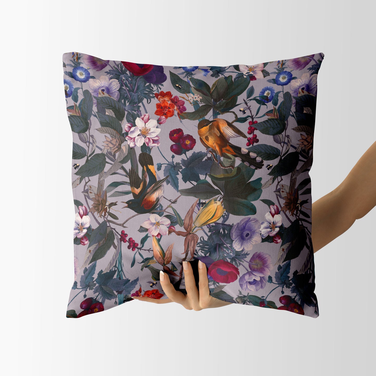 Floral and Birds Square Cushion