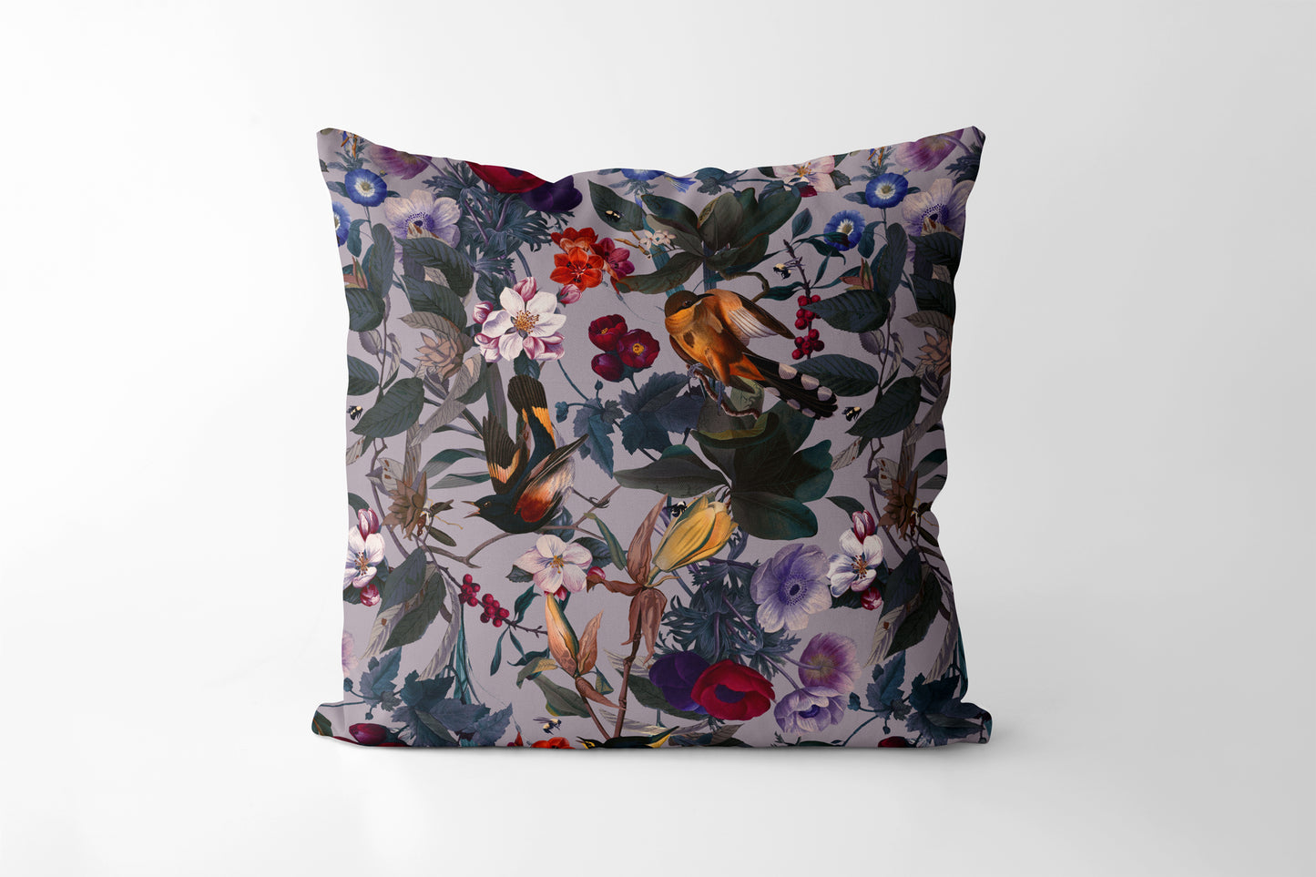 Floral and Birds Square Cushion