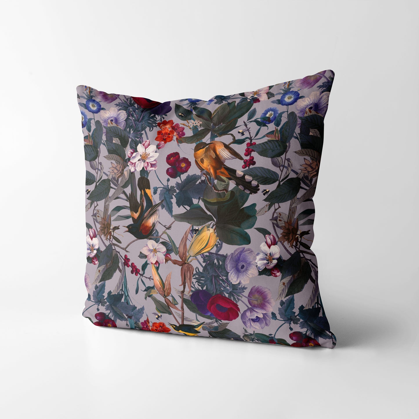 Floral and Birds Square Cushion