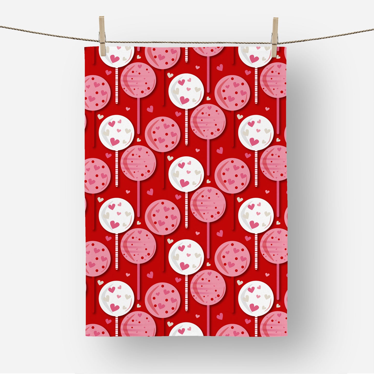 Valentines lollipop II - Tea Towel