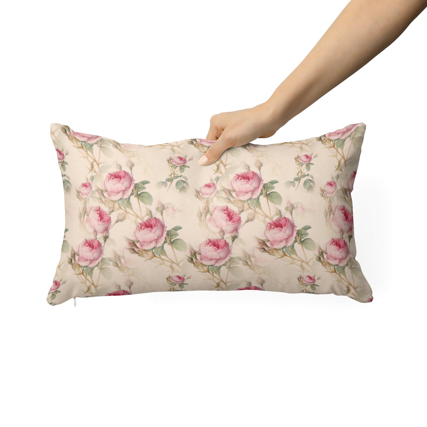 Vintage English Rose Rectangle Cushion