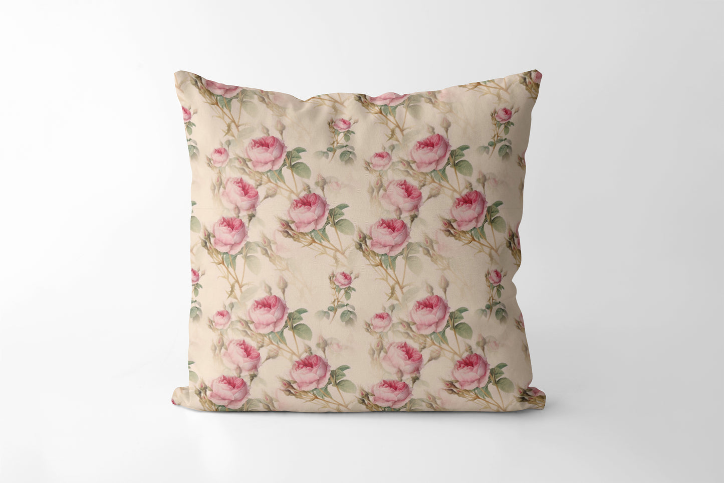 Vintage English Rose Square Cushion