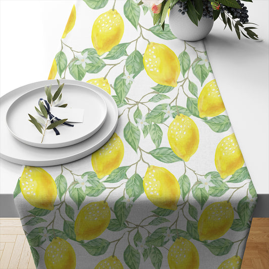 Summer Citrus Lemon Fruit Table Runner