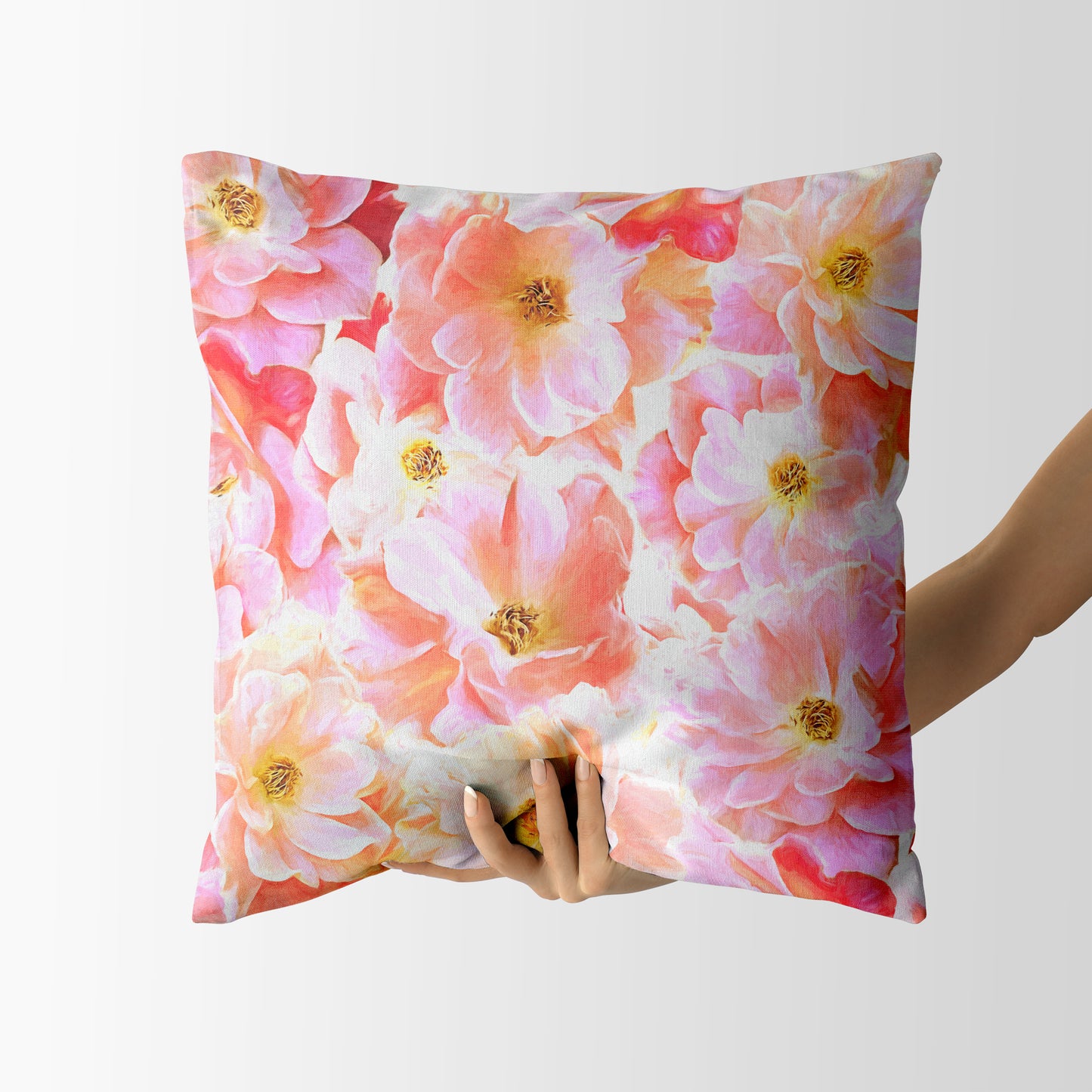 Roses in candy Square Cushion