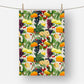 Cheese Fruits Vine Tea Towel