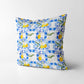 Citrus Floral Mediterranean Style lemon Fruit Square Cushion