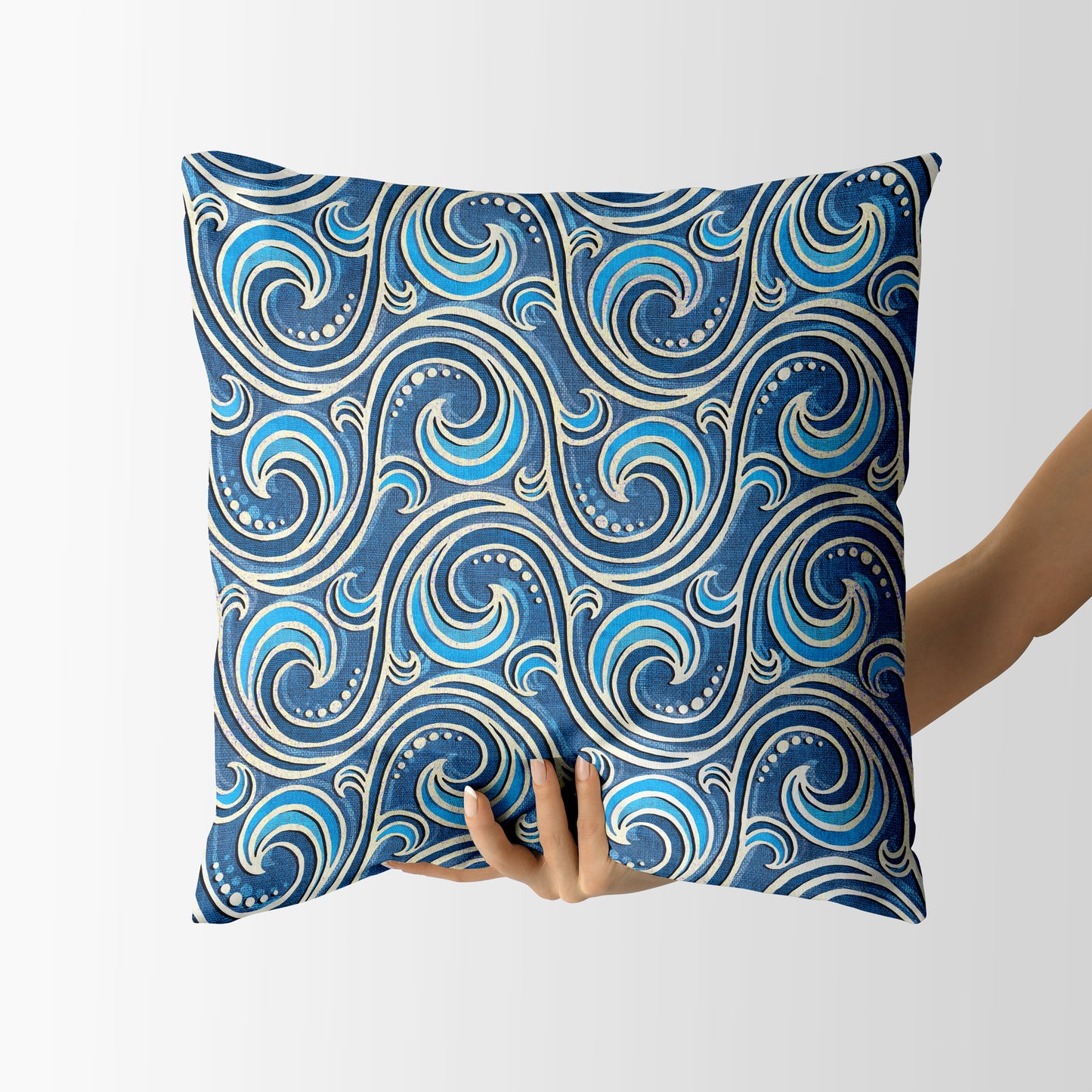 Ocean waves Square Cushion