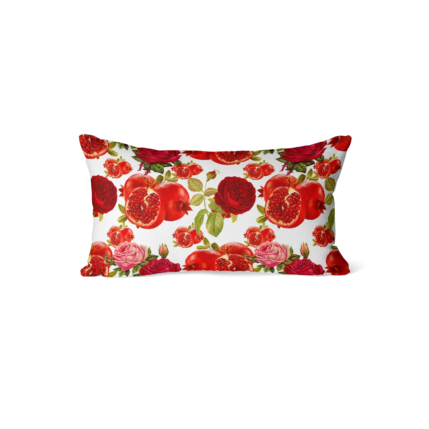 Pomegranate Roses Rectangle Cushion