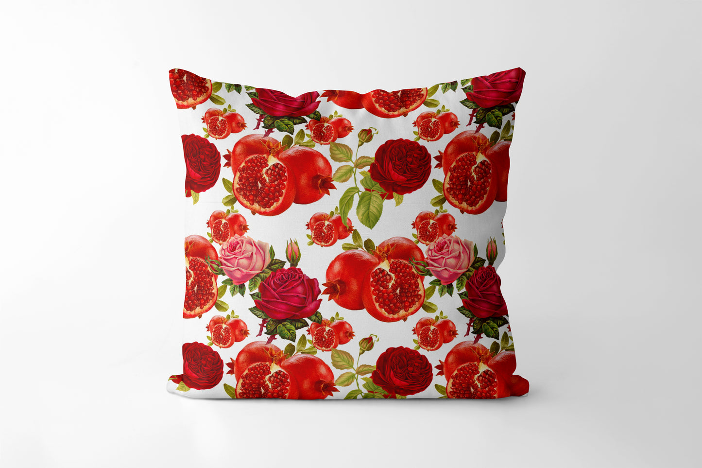 Pomegranate Roses Square Cushion