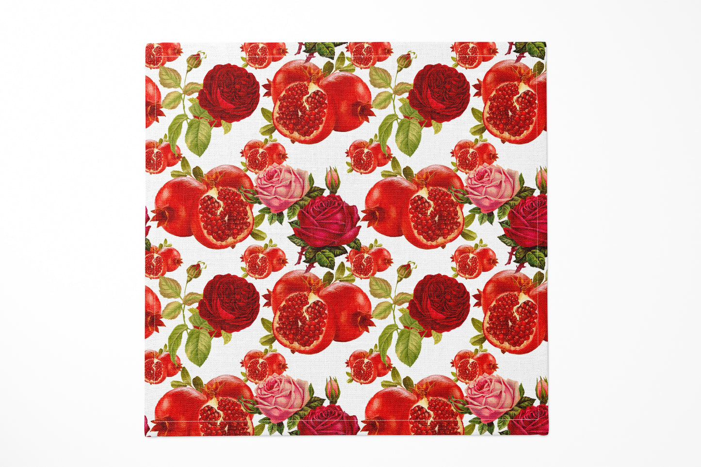 Fruits Flowers Pomegranate Roses Art Cocktail Napkin