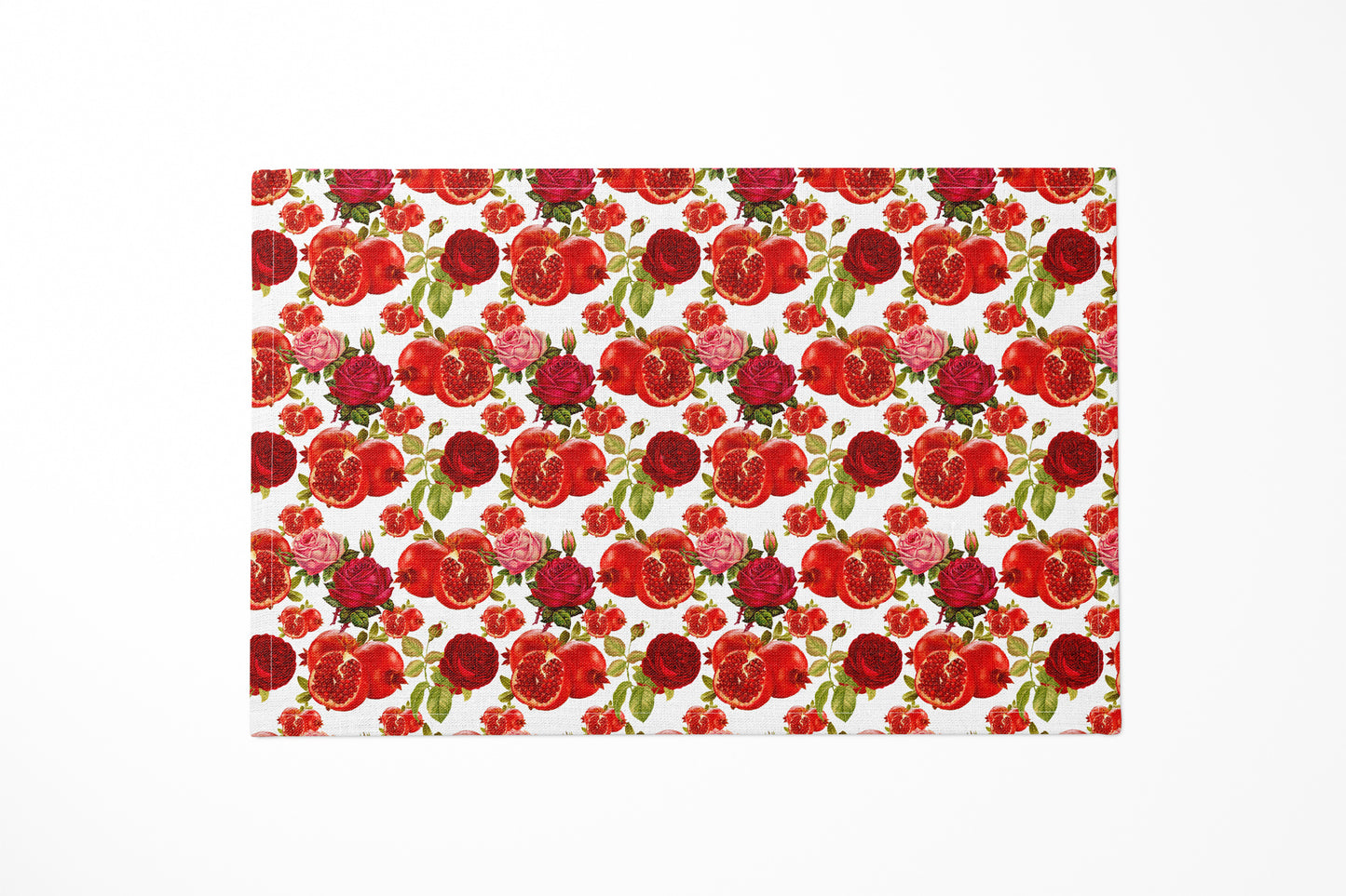 Fruits Flowers Pomegranate Roses Art Placemat