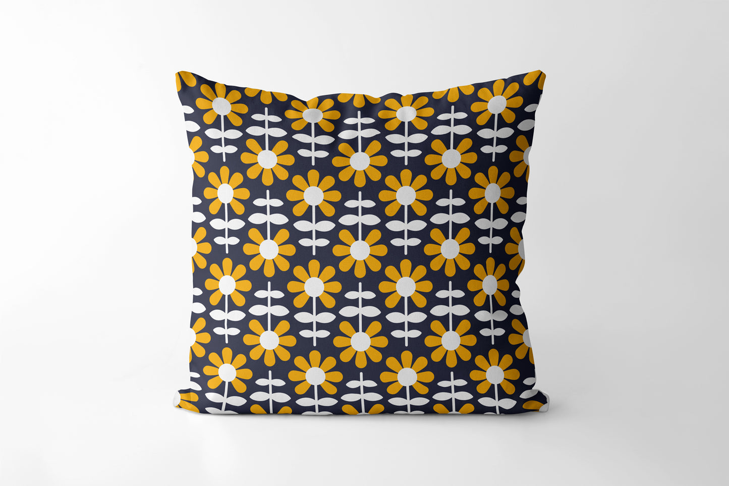 Playful retro chamomiles II Square Cushion