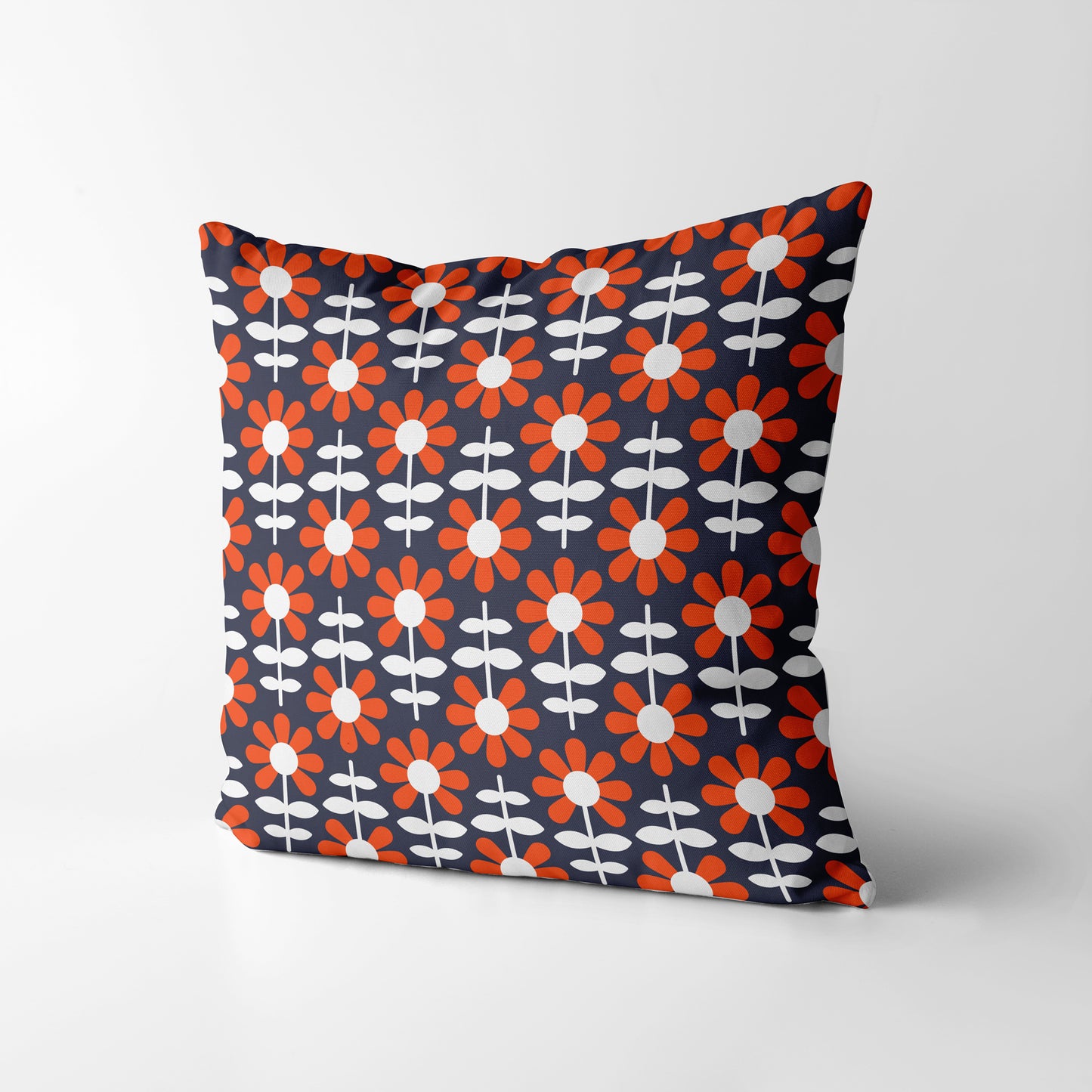 Playful retro chamomiles I Square Cushion