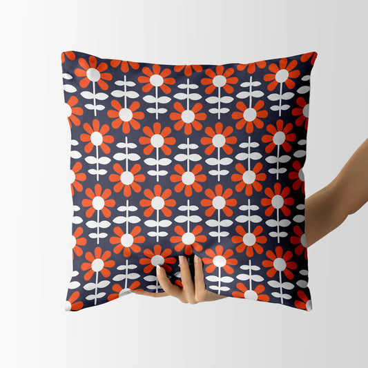 Playful retro chamomiles I Square Cushion