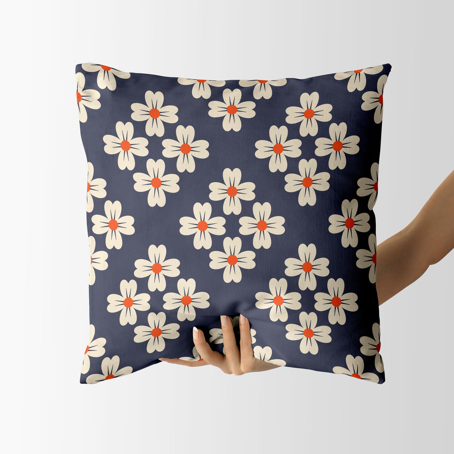 Floral rhombus I Square Cushion